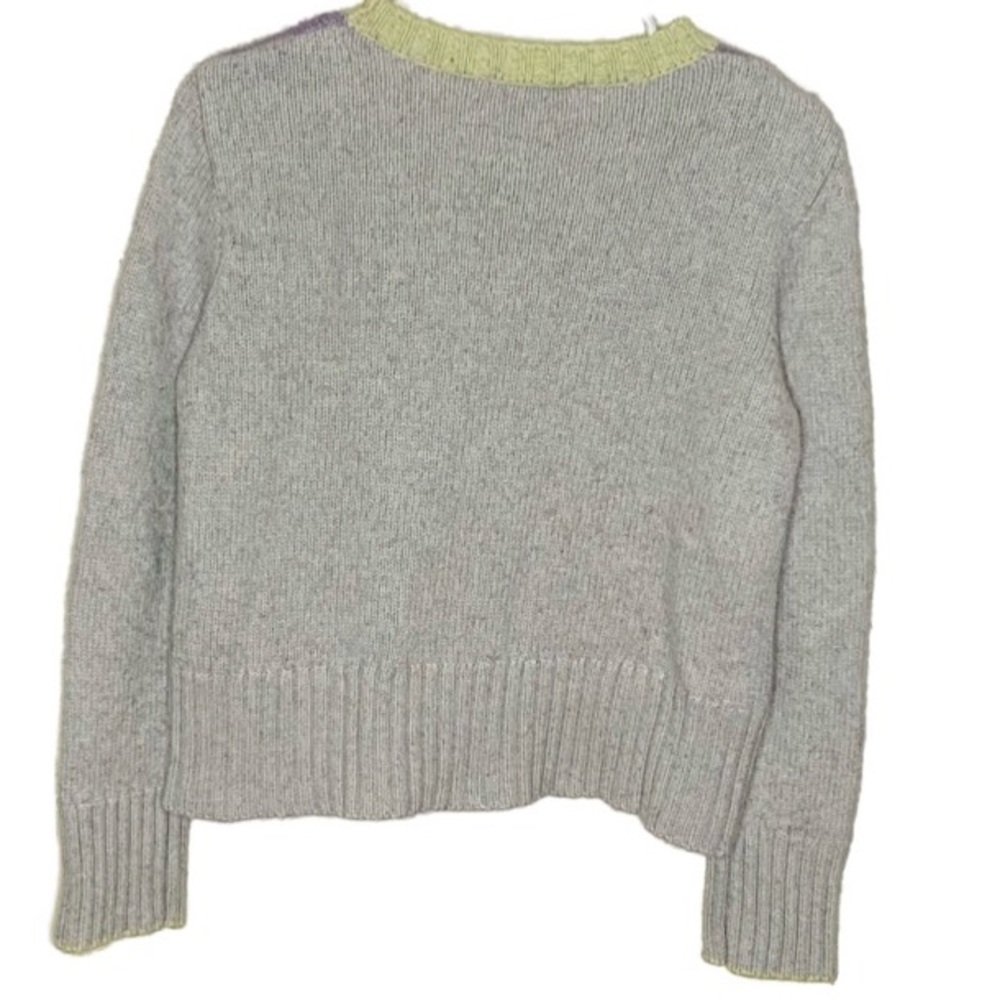 SPLENDID Mally Color-block Purple~ Yellow~Gray Wool Cashmere Sweater Sz S - Picture 3 of 4